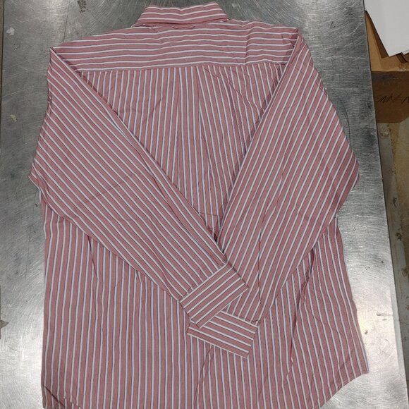 Excellent Condition Tommy Hilfiger Red Striped Button Shirt Size L 80's 2 ply - Picture 3 of 3